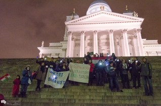Hungarian demonstrators Helsinki